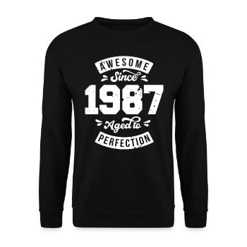 Millésime 1987 anniversaire - rétro 1987 - Sweat-shirt Unisexe - noir - Devant - Alina (178cm) & Michal (187cm)