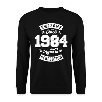 Vintage 1984 birthday - retro 1984 - Unisex Sweatshirt - black - Front - Alina (178cm) & Michal (187cm)