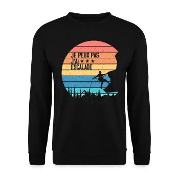 I can't I climbed - Unisex Sweatshirt - black - Front - Alina (178cm) & Michal (187cm)