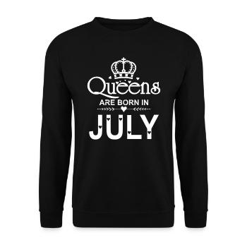 Queens Are Born in July - Unisex Sweatshirt - black - Front - Alina (178cm) & Michal (187cm)