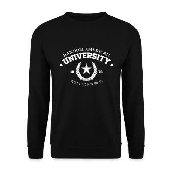 Zufällige Universität - Unisex Pullover - Schwarz - Vorne - Alina (178cm) & Michal (187cm)