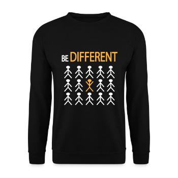 Be Different unique black sheep especially - Unisex Sweatshirt - black - Front - Alina (178cm) & Michal (187cm)