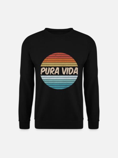 Pura Vida Costa Rica Sunset 70s 80s Surfer Summer - Unisex Pullover - Schwarz