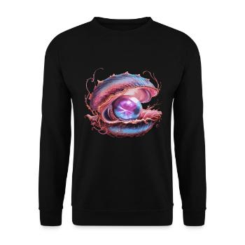 Perle für einen Strandmuschel Liebhaber - Unisex Pullover - Schwarz - Vorne - Alina (178cm) & Michal (187cm)