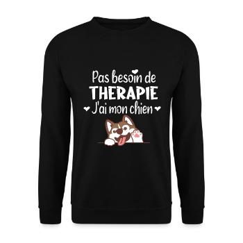 J'ai mon chien. Passion chiens cadeau humour chiot - Sweat-shirt Unisexe - noir - Devant - Alina (178cm) & Michal (187cm)