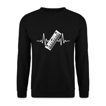 Heartbeat syntesizer Keyboard Klavier - Unisex Pullover - Schwarz - Vorne - Alina (178cm) & Michal (187cm)