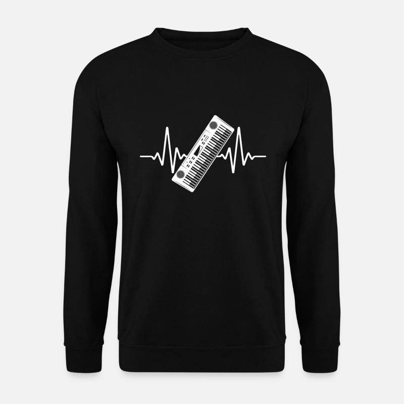 Heartbeat syntesizer Keyboard Klavier - Unisex Pullover - Schwarz