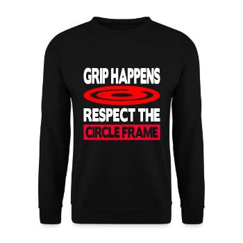 Grip Happens Respect The Circle Frame - Unisex Pullover - Schwarz - Vorne - Alina (178cm) & Michal (187cm)