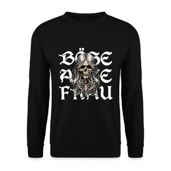 Nasty Old Woman Skull - Unisex Sweatshirt - black - Front - Alina (178cm) & Michal (187cm)