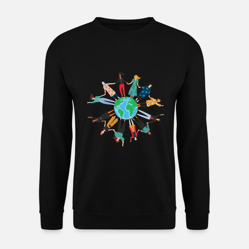 Frauen der Welt vereinigt euch Feminismus Tag - Unisex Pullover - Schwarz