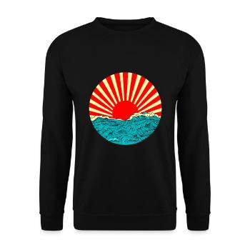 Japon Asie Chine Soleil Mer Art japonais - Sweat-shirt Unisexe - noir - Devant - Alina (178cm) & Michal (187cm)