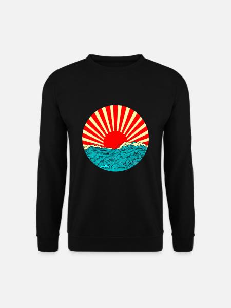 Japan Asie China Sonne Meer japanische Kunst - Unisex Pullover - Schwarz