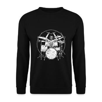 Drums da Vinci Vitruvian man - Unisex Sweatshirt - black - Front - Alina (178cm) & Michal (187cm)