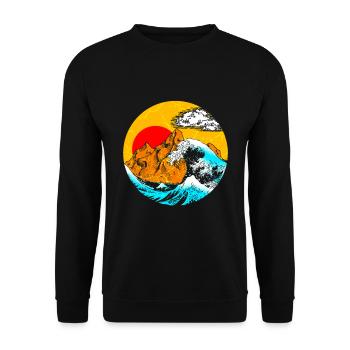 Art japonais - Sweat-shirt Unisexe - noir - Devant - Alina (178cm) & Michal (187cm)
