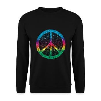 Peace Zeichen Frieden - Unisex Pullover - Schwarz - Vorne - Alina (178cm) & Michal (187cm)