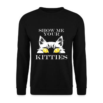 Cat - Unisex Sweatshirt - black - Front - Alina (178cm) & Michal (187cm)