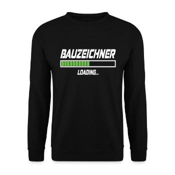 Bauzeichner Loading... - Unisex Pullover - Schwarz - Vorne - Alina (178cm) & Michal (187cm)