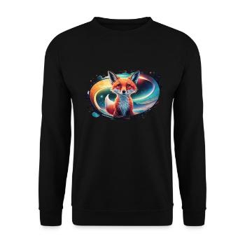 Fuchs - Illustration - Unisex Pullover - Schwarz - Vorne - Alina (178cm) & Michal (187cm)