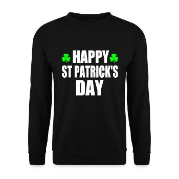 happy st patrick's day - Unisex Sweatshirt - black - Front - Alina (178cm) & Michal (187cm)