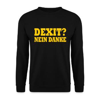 Dexit no thanks - Unisex Sweatshirt - black - Front - Alina (178cm) & Michal (187cm)