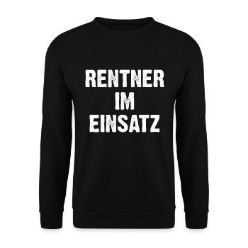 Rentner Im Einsatz - Unisex Pullover - Schwarz - Vorne - Alina (178cm) & Michal (187cm)