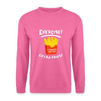 Exercise? Extra frieze? UNISEX FOOD - Unisex Sweatshirt - pink - Front