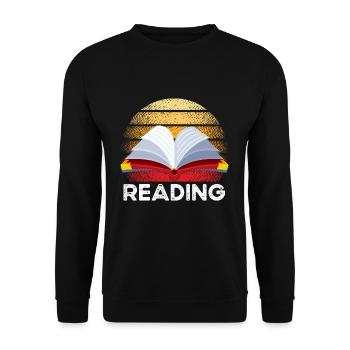 Lustiges Lesehemd lesen Liebhaber-Geschenkidee les - Unisex Pullover - Schwarz - Vorne - Alina (178cm) & Michal (187cm)