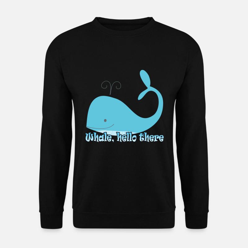 whale hello there - wal - Unisex Sweatshirt - black