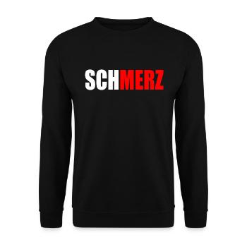 Schmerz merz - Unisex Pullover - Schwarz - Vorne - Alina (178cm) & Michal (187cm)