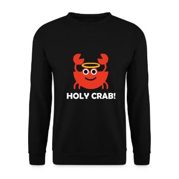 Holy Crab Krabbe Krebs Tier Schere Heiligenschein - Unisex Pullover - Schwarz - Vorne - Alina (178cm) & Michal (187cm)