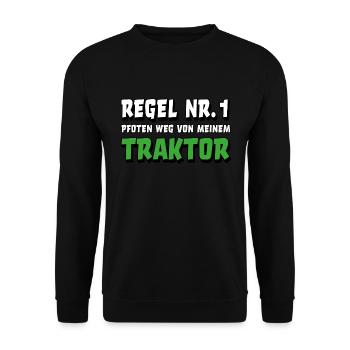 Traktor Landwirt Bauer Trecker lustiger Spruch - Unisex Pullover - Schwarz - Vorne - Alina (178cm) & Michal (187cm)