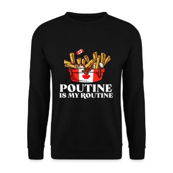 Kanadische Poutine Pommes Frites Mittagessen - Unisex Pullover - Schwarz - Vorne - Alina (178cm) & Michal (187cm)