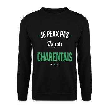 Je peux pas je suis Charentais - Sweat-shirt Unisexe - noir - Devant - Alina (178cm) & Michal (187cm)