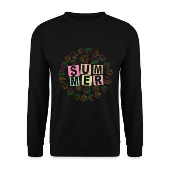 SUMMER Würfelblock-bunt - Unisex Pullover - Schwarz - Vorne - Alina (178cm) & Michal (187cm)