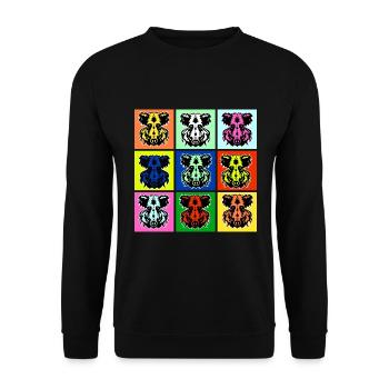 Colorful wild boar design for the wild boar fan - Unisex Sweatshirt - black - Front - Alina (178cm) & Michal (187cm)