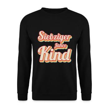 70er Jahre Kind / Retro - Unisex Pullover - Schwarz - Vorne - Alina (178cm) & Michal (187cm)