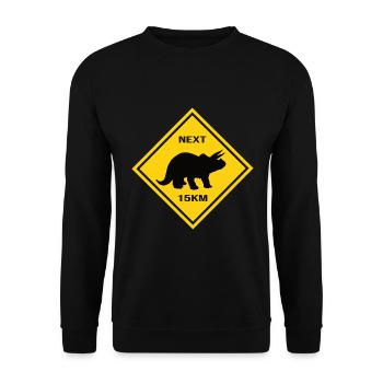 Achtung Triceratops - Unisex Pullover - Schwarz - Vorne - Alina (178cm) & Michal (187cm)