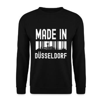 Düsseldorf Nordrhein Westfalen Rhein Skyline - Unisex Pullover - Schwarz - Vorne - Alina (178cm) & Michal (187cm)