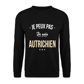 Je peux pas je suis Autrichien - Sweat-shirt Unisexe - noir - Devant - Alina (178cm) & Michal (187cm)
