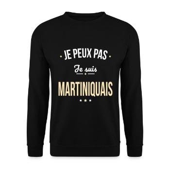 Je peux pas je suis Martiniquais - Sweat-shirt Unisexe - noir - Devant - Alina (178cm) & Michal (187cm)