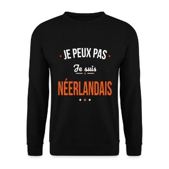 Je peux pas je suis Néerlandais - Sweat-shirt Unisexe - noir - Devant - Alina (178cm) & Michal (187cm)