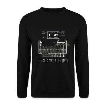 Chemie Katze Periodensystem der Elemente - Unisex Pullover - Schwarz - Vorne - Alina (178cm) & Michal (187cm)