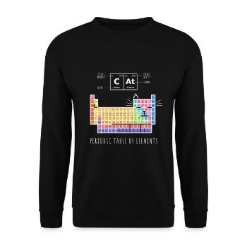 Chemie Katze Periodensystem der Elemente - Unisex Pullover - Schwarz - Vorne - Alina (178cm) & Michal (187cm)