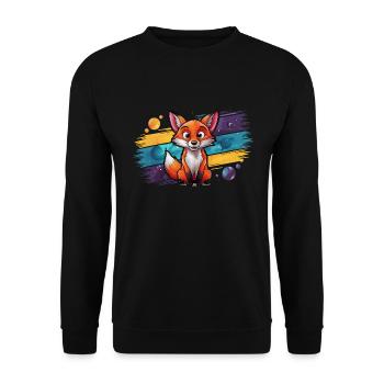 Fuchs - Illustration - Unisex Pullover - Schwarz - Vorne - Alina (178cm) & Michal (187cm)