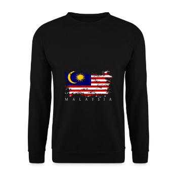 Malaysia Asia Flag Banner People State Country Pride - Unisex Sweatshirt - black - Front - Alina (178cm) & Michal (187cm)