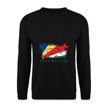 Seychelles Seychellen Afrika Flagge Fahne Land - Unisex Pullover - Schwarz - Vorne - Alina (178cm) & Michal (187cm)