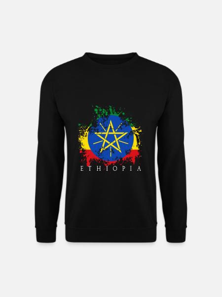 Äthiopien Ethiopia Addis Abeba Flagge Staat - Unisex Pullover - Schwarz