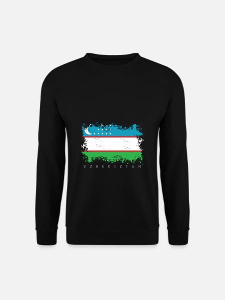 Usbekistan Flagge Fahne Taschkent Staat Asien Volk - Unisex Pullover - Schwarz