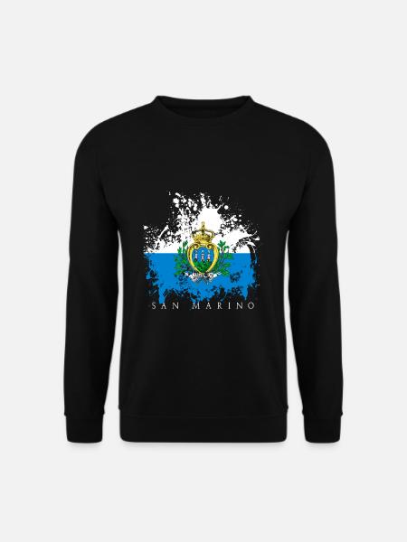 San Marino Europa Fahne Flagge Volk Staat Stadt - Unisex Pullover - Schwarz