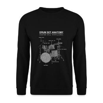 Drum Set Anatomie Drums Schlagzeuger Musiker Band - Unisex Pullover - Schwarz - Vorne - Alina (178cm) & Michal (187cm)